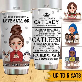 I Am A Crazy Cat Lady Custom Tumbler - Gift for Cat Mom - Thegiftio UK