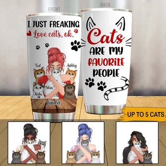 I'm Just Freaking Love Cats Custom Tumbler - Gift for Cats - Thegiftio UK