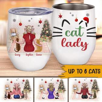 Cats Wine Tumbler Personalized Cat Mom - Gift for Cat Lovers - Thegiftio UK