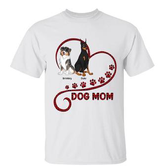 Cute Sitting Dog In Heart Custom T-Shirt - Gift for Dog Mom - Thegiftio UK