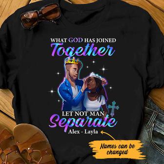 Personalized BWA Couple God Has Joined Together T Shirt - Thegiftio UK