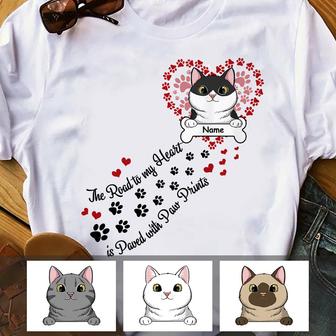 Personalized Cat Road To My Heart T Shirt - Thegiftio UK