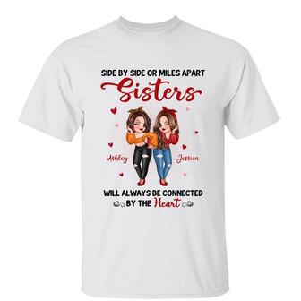 Pretty Women Sisters Connect By Heart Custom T-Shirt - Gift - Thegiftio UK