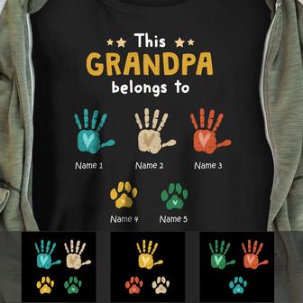 Personalized This Grandpa Belongs To T Shirt - Thegiftio UK