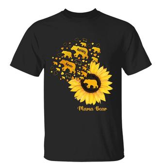 Mama Bear Flying Sunflower Custom T-Shirt - Gift for Mom - Thegiftio UK