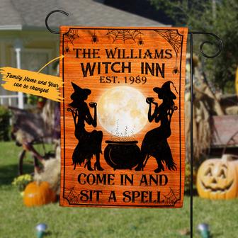 Personalized Witch Halloween Flag for Home Decor - Thegiftio UK