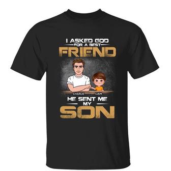 Dad Asked God For Angels Custom T-Shirt - Gift for Dad - Thegiftio UK