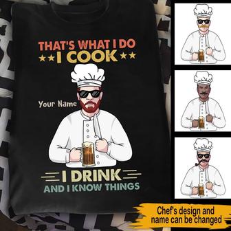 That's What I Do I Cook I Drink Custom T-Shirt - Chef Gift - Thegiftio UK