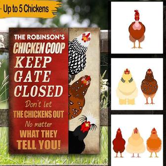 Don't Let The Chickens Out Custom Metal Sign - Gift for Home - Thegiftio UK