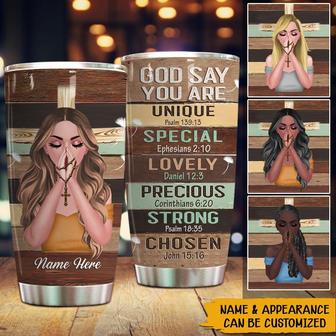 God Says You Are Personalized Tumbler - Gift for Christian - Thegiftio UK