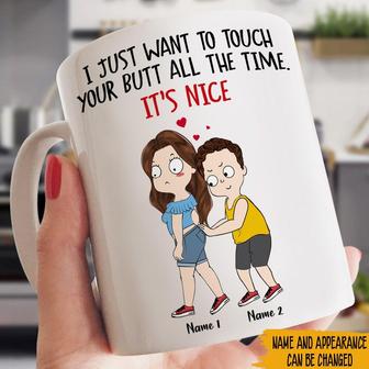 I Just Want To Touch Your Butt Custom Mug - Gift for Lover - Thegiftio UK
