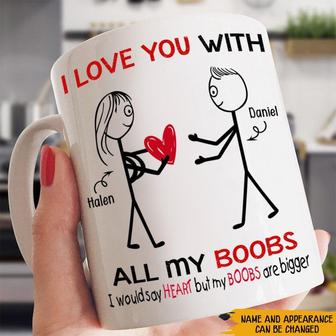 I Love You With All My Boobs Custom Mug - Gift for Him - Thegiftio UK