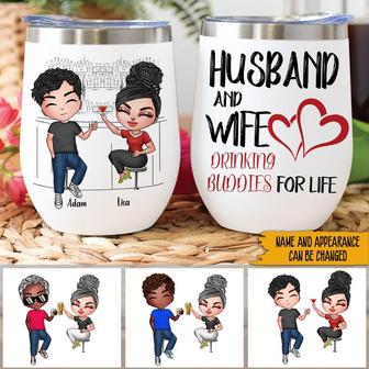 Couple Wine Tumbler Custom Gift - Gift for Husband and Wife - Thegiftio UK