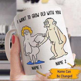 I Want To Grow Old With You Custom Mug - Gift for Couples - Thegiftio UK