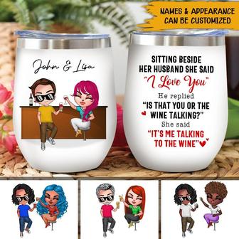 Couple Wine Lovers Personalized Tumbler - Gift for Couples - Thegiftio UK