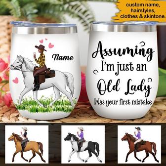 Assuming I'm Just An Old Lady Personalized Wine Tumbler - Thegiftio UK