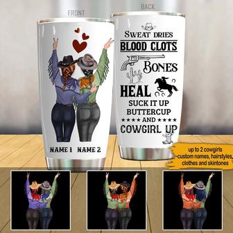Cowgirls Sweat Dries Cowgirl Up Personalized Tumbler - Gift - Thegiftio UK