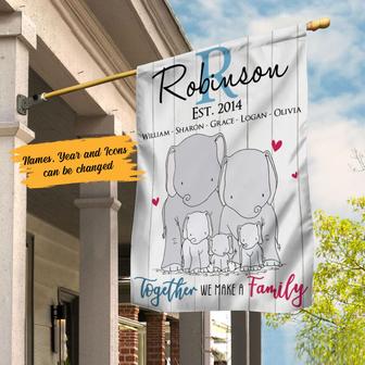 Personalized Garden Flag for Elephant Family Lovers - Thegiftio UK