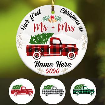 Personalized Red Truck Our First Christmas Ornament - Thegiftio UK