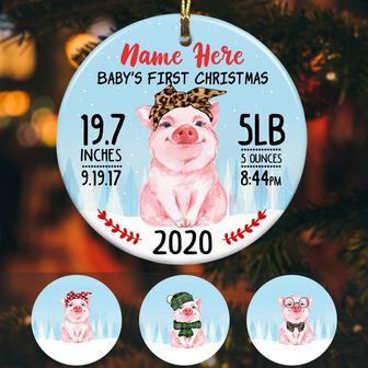 Personalized Pig Baby First Christmas Ornament - Thegiftio UK