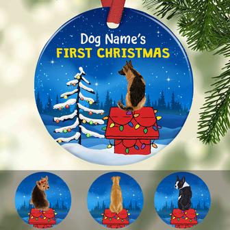 Personalized Dog 1st First Christmas, Dog First Christmas Circle Ornament - Thegiftio UK