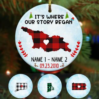 Personalized Where Our Story Begins Ornament OB121 30O60 - Thegiftio UK