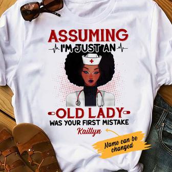 Personalized BWA Nurse Lady White T Shirt - Thegiftio UK