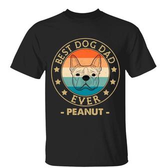 Best Dog Dad Retro Simple Outline Custom T-Shirt - Thegiftio UK