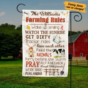 Personalized Farm Rules Garden Flag for Homeowners - Thegiftio UK