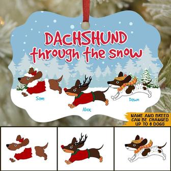 Dachshund Through The Snow Custom Ornament - Christmas Gift - Thegiftio UK
