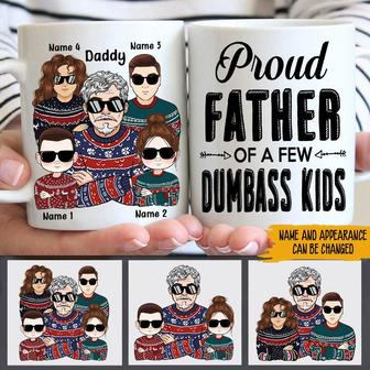 Dad Mug Proud Father Of A Few Dumbass Kids Custom Mug - Thegiftio UK