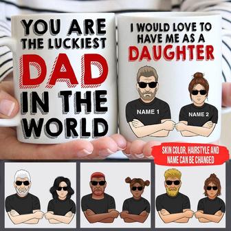 You Are The Luckiest Dad Custom Mug - Gift for Dad - Thegiftio UK