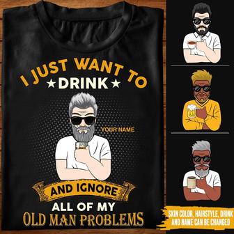 I Just Want To Drink Custom T-Shirt - Gift for Dad - Thegiftio UK