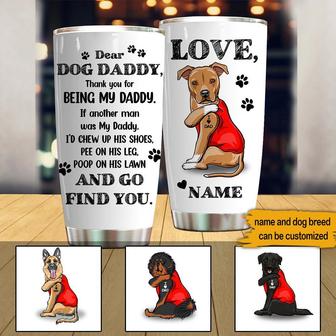 Dear Dog Daddy I Love You Custom Tumbler - Gift for Dad - Thegiftio UK