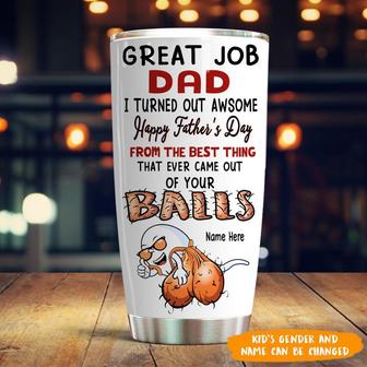 Dad Custom Tumbler - Father's Day Gift From Your Balls - Thegiftio UK