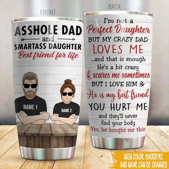 Smartass Daughter Asshole Dad Custom Tumbler - Gift for Dad - Thegiftio UK