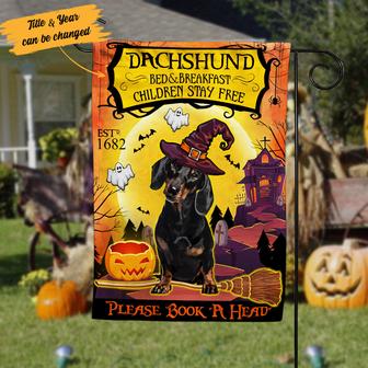 Personalized Halloween Flag for Dachshund Lovers - Thegiftio UK