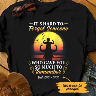 Personalized Hard To Forget Dad Memorial T Shirt - Thegiftio UK