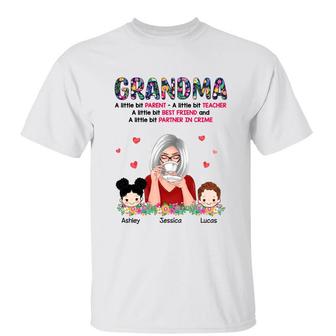 Grandma A Little Bit Parent Custom T-Shirt - Thegiftio UK