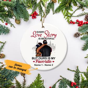 Personalized BWA Couple Love Story Ornament - Thegiftio UK