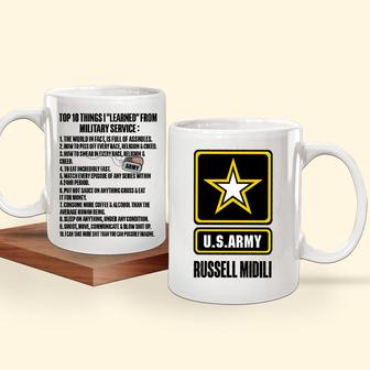 Top 10 Things I Learned From Military Service Custom Mug - Thegiftio UK