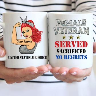 Female Veteran Custom Mug - Gift for Coffee Lovers - Thegiftio UK