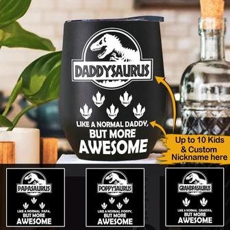 Dinosaur Father's Day Custom Wine Mug - Gift for Dad - Thegiftio UK