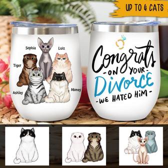 Divorced Gift For Her Custom Wine Tumbler - Congrats Gift - Thegiftio UK