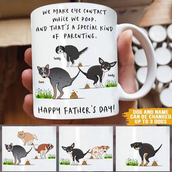 Dog Custom Mug Eye Contact While I Poop - Father's Day Gift - Thegiftio UK