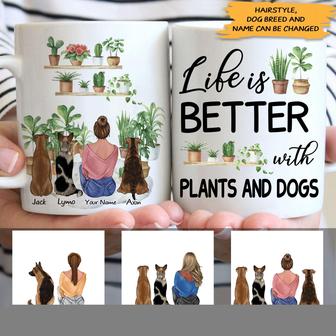 Life Is Better With Plants Custom Mug - Gift for Dog Lovers - Thegiftio UK