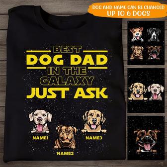 Best Dog Dad In The Galaxy Custom T-Shirt - Gift for Dad - Thegiftio UK