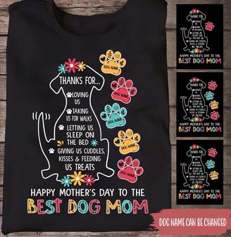 Happy Mother's Day Dog Mom Custom T-Shirt - Gift for Dog Mom - Thegiftio UK