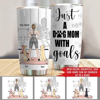 Just A Dog Mom With Goals Custom Tumbler - Gift for Dog Moms - Thegiftio UK