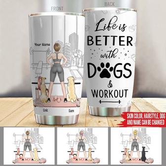 Life Is Better With Dogs Custom Tumbler - Dog Lovers Gift - Thegiftio UK